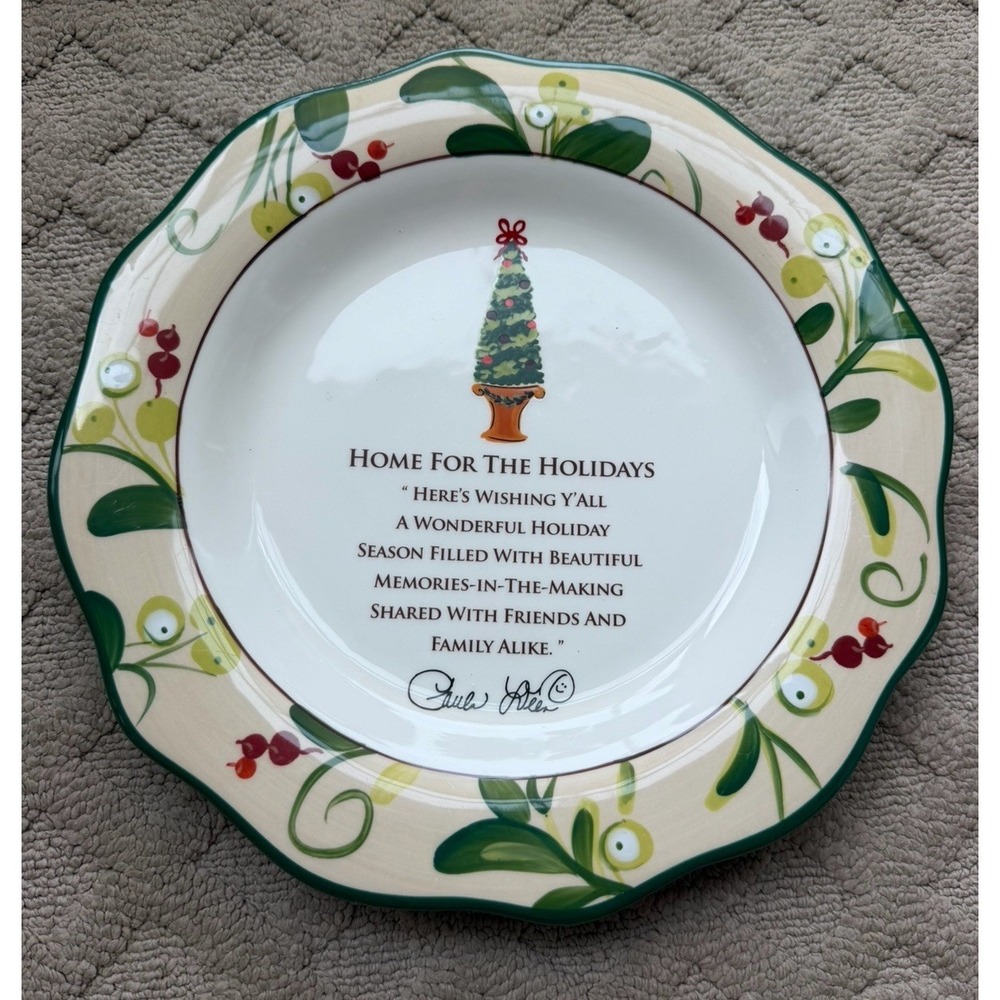 Paula Deen Christmas Tree Home for the Holidays Giving Plate Friend Neighbor
